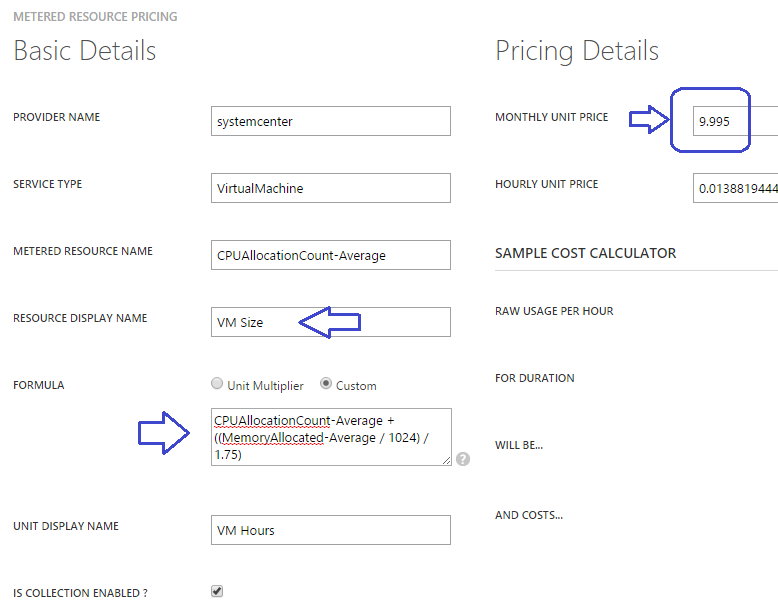 Setting up Pricing Profiles for System Center Virtual Machines